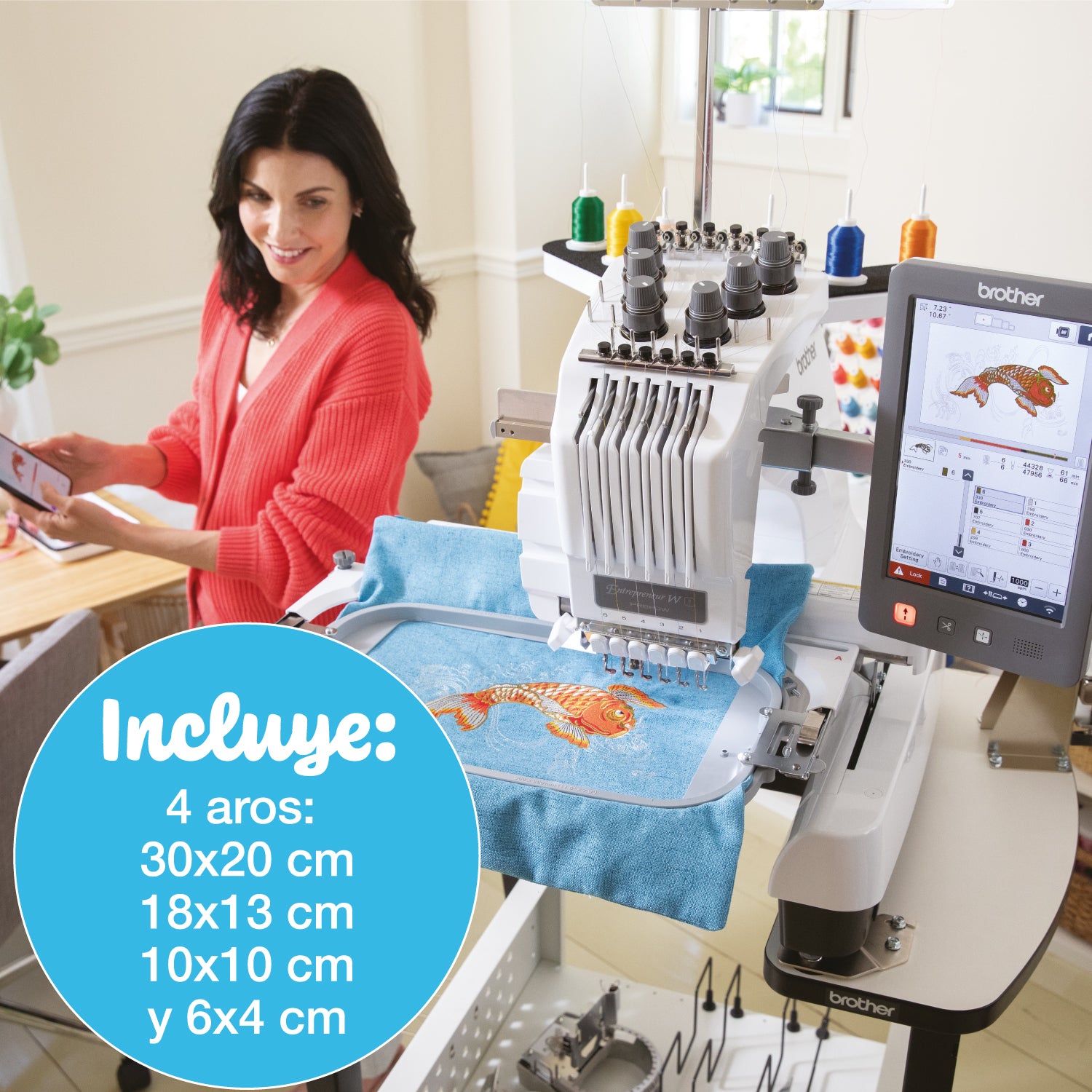 Bordadora Semi industrial Brother PR680W - 6 Agujas